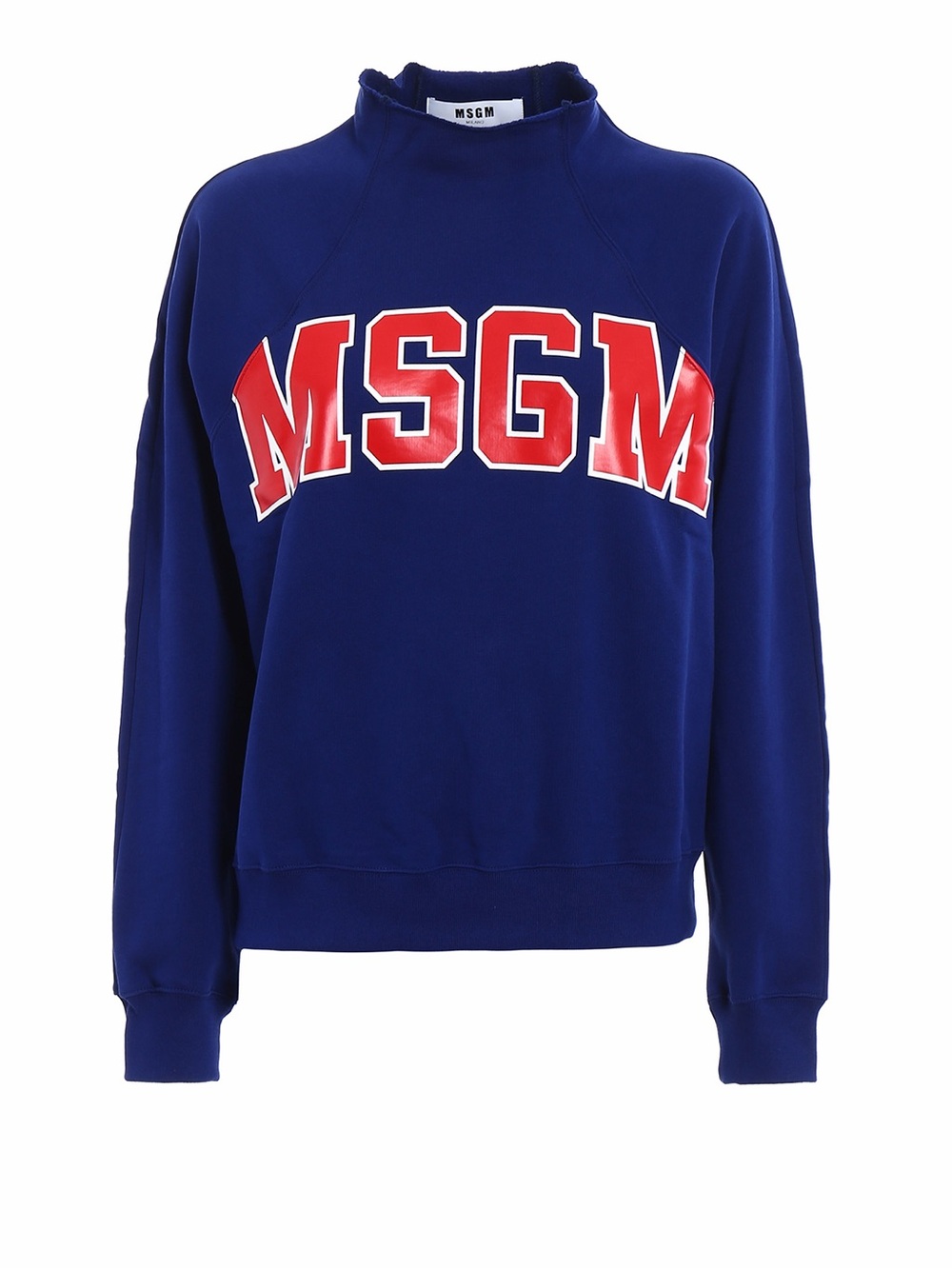 MSGM Royal Blue Crewneck Sweatshirt with Red Logo